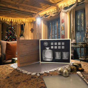 SHUNSTONE 사용자 정의 200ml 투명 위스키 미니 디켄터 샷 유리와 위스키 스톤 선물 세트 남성용 아메리칸 스타일 - Product Image 5