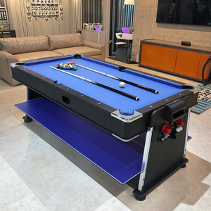 Meja biliar hoki es Ping-Pong 3-in-1, bantalan standar komersial rumah MDF, Meja permainan plastik 3-in-1 - Product Image 2
