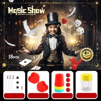 Jouet de magie pour enfants, 4 accessoires, spectacle de magie, tour de magie incroyable, ensemble de jeu avec instructions pour les enfants, apprenez l'art de la magie