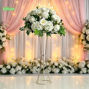 Adornos geométricos de hierro forjado con flores huecas para mesas de boda, jarrones de flores, accesorios para bodas, guías de <span class=keywords><strong>camino</strong></span> con soportes para flores. - Product Image 2