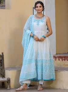 Nouveau dernier concepteur imprimé rayonne Kurti avec Dupatta ensemble pour toutes les occasions vêtements de mariage et fêtes porter pour les femmes - Product Image 4