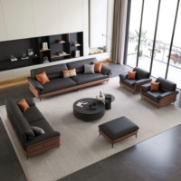 Canapé de bureau en cuir moderne, éponge haute densité, durable, écologique, pour la réception des clients VIP du patron