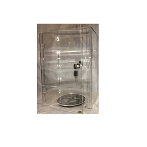 Vitrine à <span class=keywords><strong>3</strong></span> étagères en acrylique transparent brillant avec porte d'entrée, serrure et clé de sécurité - Product Image 5