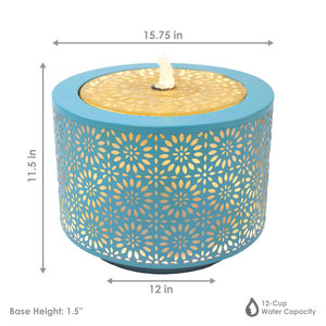 Oniya all'aperto resistente alle intemperie in ferro da esterno Freestanding in metallo <span class=keywords><strong>blu</strong></span> <span class=keywords><strong>fontana</strong></span> di acqua con la luce - Product Image 3