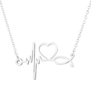 الجملة الرخيصة موجة القلب قلادة مجوهرات روز الذهب قلادة ضيقة حريمي - Product Image 4