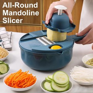 Kitchen Multi round vegetable cutter 9 in 1 Household Vegetable Cutter Kitchen Accessories Drain Basket Slicers