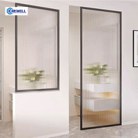 Pratique, hautement respectueux de la vie privée, Crewell, contemporain, imperméable, verre texturé, multifonctionnel, séparation d'espace, décoratif