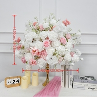 DKB Promotion Exceptionnelle : Grandes Arrangements Floraux de Roses (60 cm, 70 cm) – Centres de Table de Mariage, Boules de Fleurs Blanches et Roses