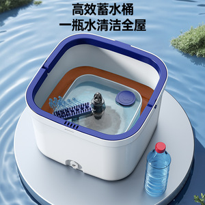 Mopa giratoria para el hogar con almohadilla de microfibra, diseño rectangular para limpieza en húmedo y en seco, plegable para un fácil almacenamiento - Product Image 5