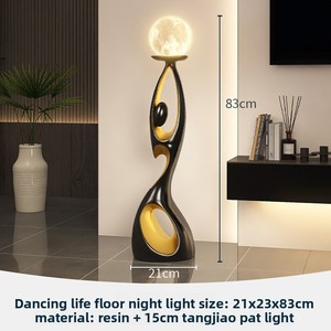<span class=keywords><strong>Lampe</strong></span> sur pied LED en résine noire, blanche et or, style luxe léger, sculpture artistique nordique, pour la maison et l'hôtel - Product Image 4