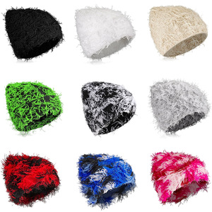 Bonnet tricoté unisexe sans bordure, style laine vieilli, chaud, pour l'automne et l'hiver - Product Image 1