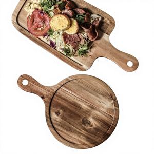 Planche à découper en bois d'acacia avec poignée, vente chaude en usine, pour la cuisine, plateaux à fromage et à nourriture, plats de <span class=keywords><strong>charcuterie</strong></span> - Product Image 1