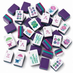 Premium Colorful Mahjong Set with Acrylic Storage Rack Custom Design Tiles for Family Party <b>Game</b> - Product Image 1