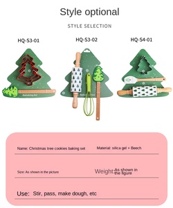 Ensemble de pâtisserie de Noël adorable avec spatule en silicone, fouet et rouleau à pâtisserie pour de magnifiques cadeaux culinaires de Noël - Product Image 5