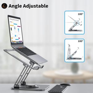 Supporti per Laptop Pieghevoli Ergonomici in Alluminio con Rotazione a 360° e Altezza Regolabile - Product Image 2