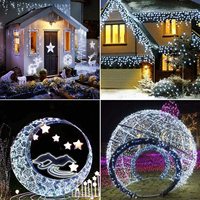 Guirlande lumineuse solaire étanche IP65 à 200 LED, 8 modes de fonctionnement, lampe féerique extérieure en fil de cuivre pour la décoration de jardin et de Noël
