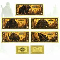 2026 Penjualan Terlaris US Zombucks Apocalypse 5 Desain Uang Kertas Berlapis Emas 24K untuk Koleksi