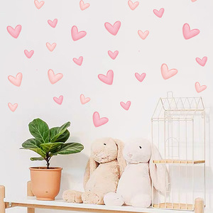 Adesivi <span class=keywords><strong>da</strong></span> <span class=keywords><strong>parete</strong></span> con cuore rosa, Design moderno, decorazione murale in plastica <span class=keywords><strong>per</strong></span> camera <span class=keywords><strong>da</strong></span> letto, - Product Image 1