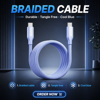 Câble magnétique USB C PD 240W à charge rapide, câble de données tressé en nylon de type C 6A pour téléphone mobile IOS