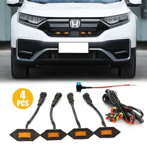 12V CRV araba Led flaş uyarı ön kaput tampon ızgara yanıp sönen ışık çubuğu kiti kamyon SUV fener ampul ön ızgara net lamba