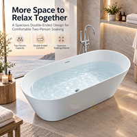 Baignoire autoportante en acrylique OEM, ovale, pour deux personnes, idéale pour les projets hôteliers, villas et salles de bain