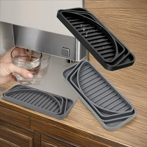 Reusable <b>Silicone</b> Modern Refrigerator Water Drip Tray for Fridge Water Dispenser Absorbent <b>Mat</b> <b>Drain</b> <b>Mat</b> - Product Image 2