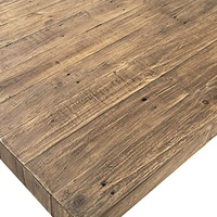Table rectangulaire en bois massif de style Vintage, 2 pièces, table de salle à manger avec 6 places
