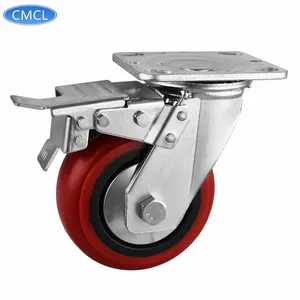 CMCL Heavy Duty Industrial Dual Brake 4/5/6/8 "ruote girevoli ruote in Pvc ruote per carrello degli attrezzi