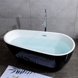 <span class=keywords><strong>Bañera</strong></span> acrílica independiente de 56 pulgadas, <span class=keywords><strong>bañera</strong></span> ovalada de tamaño estándar UPC, color negro, de <span class=keywords><strong>segunda</strong></span> <span class=keywords><strong>mano</strong></span> - Product Image 3