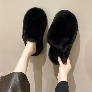 Product Manufacturer Tpr Sole Baotou Hairy slippers Plush Lining Thick Soled Plush Cotton slippers With Best Quality - Product Image 5