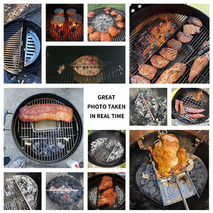 Pinnovo Char-Basket Soportes para Briquetas de Carbón de Acero Aluminizado, Cestas para Combustible para Asado Indirecto, Compatibles con Parrillas de Carbón Más Grandes - Product Image 4