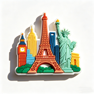 Aimant de réfrigérateur promotionnel, logo 3D, aimant de réfrigérateur en caoutchouc PVC, autocollant personnalisé avec logo, souvenir touristique, aimant de réfrigérateur - Product Image 1