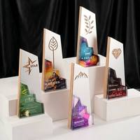 Trofeo de Cristal Transparente Personalizado, Diseño Minimalista Creativo, Premios de Reconocimiento, Regalos para Reuniones Anuales y Ferias Comerciales