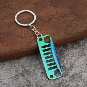 Mini auto paraurti anteriore Grill auto da corsa sterzo Jeep Wrangler portachiavi modifica creativa faccia anteriore dell'uccello - Product Image 6