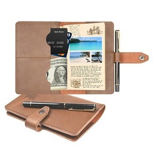 Couverture de journal en cuir complet pour notes de terrain Carnet en cuir de grain personnalisé avec boucle de stylo - Product Image 1