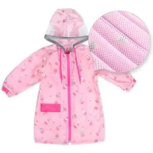 儿童雨衣雨披定制图案高品质安全反光PU雨衣单人雨衣涤纶
