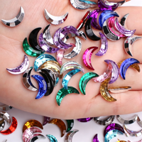 Strass en verre en forme de croissant de lune à dos pointu, pierres de cristal non thermocollantes pour le nail art, les vêtements et les accessoires de bricolage