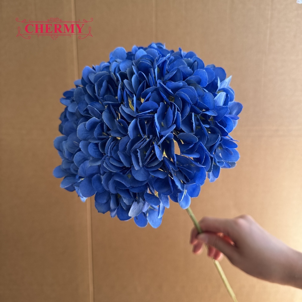 #17 Hortensias bleu foncé - Gros capitules de 18 cm