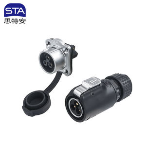 LP20 Circulaire Elektrische IP68 Waterdichte LED Stroom Stekker Koperen Luchtvaart Schroefkabelconnector 3-polig - Product Image 1