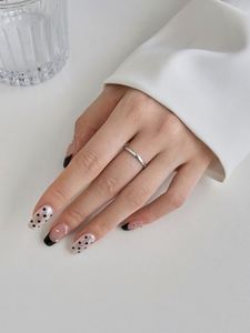 Dylam Minimalist Simple Design Hypoallergenic Non Tarnish S925 Silver Rhodium 18K Gold Plated Polish <b>Circle</b> Women <b>Rings</b> - Product Image 5