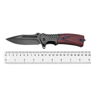 <span class=keywords><strong>Couteau</strong></span> de poche pliant en acier noir avec manche en bois, design tactique de chasse pour la survie et le camping, avec clip <span class=keywords><strong>ceinture</strong></span> - Vente chaude - Product Image 2