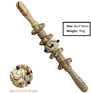 筋肉痛緩和木製マッサージローラーリンパ排水セルライト除去マッサージャースティック - Product Image 2