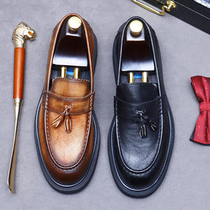 Chaussures en cuir véritable pour homme de luxe léger, Oxford fabriquées à la main, couture Goodyear, Derby britannique, semelles épaisses, cuir de vache, EVERGREEN - Product Image 4