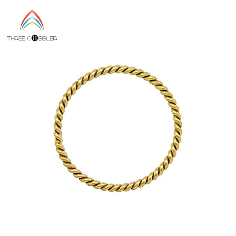 14K Gold Filled Thin Twisted Daintyแหวน