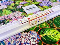 Dernier modèle de couverture de table en néoprène antidérapante de style Mary Benson, luxueuse et artistiquement conçue, motif hortensia, pour couverture de table de mahjong