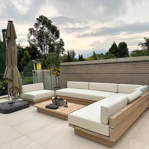 Luxo teca madeira exterior jardim sofá conjunto pátio mobiliário para Villa Resort Hotéis e varandas para uso varanda - Product Image 2