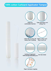 Kinzino - Tampones de Cartón Biodegradables y Desechables, Fibras de Algodón Orgánico, Higiene Femenina, Suaves, Ecológicos, Seguros para Fosas Sépticas - Product Image 5