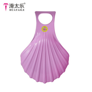 Luge à neige pour enfants Huataile, forme de coquille rose, 50 cm, matériau HDPE, pour le plaisir hivernal en plein air - Product Image 1