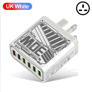 2025 Best Selling <b>EU</b> UK US <b>Plug</b> 30W 6-in-1 Multi Port USB Mobile Phone Charging Head QC3.0 Android Travel <b>Adapter</b> - Product Image 6