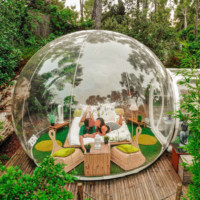 Transparent Bubble Glamping Dome Location Coulissant Dôme Tente Maison Igloo Bulle Tente Maison pour le camping